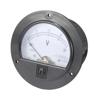 DC 0-20V Round Analogue Panel Meter Volt Voltage Gauge Analog Voltmeter - Image 1 of 3
