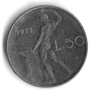 1972 Italy 50 Lire World Coin - KM# 95.1 - Picture 1 of 2