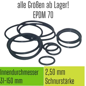 O-Ring ID Ø 30-150 mm x Schnurstärke 2,5 2.5 2,50 EPDM 70 Dichtring O 0 Ring 👍 - Bild 1 von 16