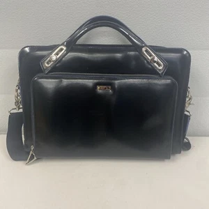 Sacoche pour ordinateur portable Abbi noire bandoulière 38 x 27 x 7 cm - Photo 1/18