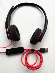 Plantronics Blackwire C3220 USB-A Stereo Headset - Black, orange cable - Afbeelding 1 van 17