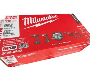 Milwaukee 2695-25CX M18 18-Volt Lithium-Ion Cordless Combo Tool Kit (5-Tool) - Picture 1 of 2