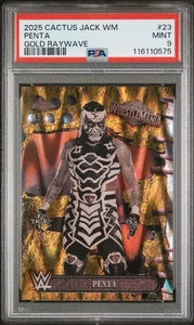/50 Penta, MINT PSA 9, Gold Raywave, WWE Wrestlemania 41 Cactus Jack x Topps - Picture 1 of 3