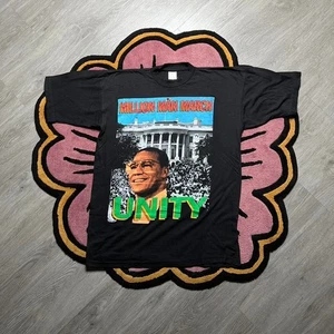 Camiseta De Colección Años 90 Millones de Hombres Marcha Ministro Farrakhan Doble Cara Rap - Imagen 1 de 8