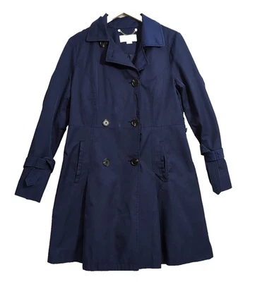 Michael Kors Тренч куртка женщин M темно-синий открытый бизнес повседневный - Изображение 1 из 4