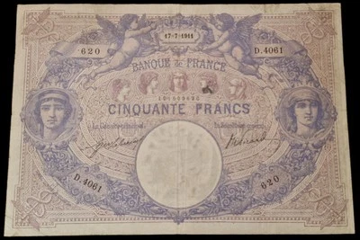 50 Francs Bleu Et Rose 1911 - image 1 of 2