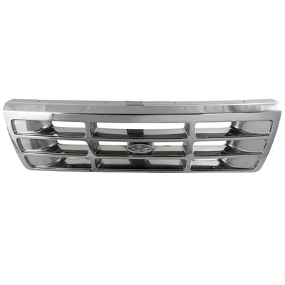 Grille For 1992-1996 Ford F-150 92-97 Ford F-350 Chrome Shell and Gray Insert - Image 1 of 4