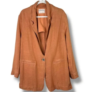 Giacca blazer pesante Free People nuova senza etichette We The Free marrone bottoni lino misto cotone - Foto 1 di 9