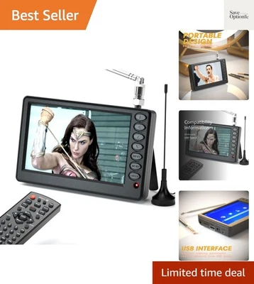 5'' Portable Mini Digital TV, 1080P 2 in 1 with FM Radio, Rechargeable... - Image 1 of 4