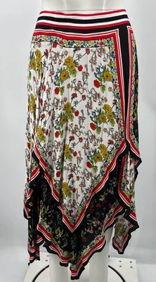 Alice + Olivia 'Maura' Handkerchief Hem Floral Print Midi Skirt sz 2 - Image 1 of 4