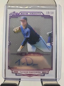 2019 Leaf Trinity TUCKER DAVIDSON Clear Acetate Purple Foil Auto RC /10 Angels - Picture 1 of 2