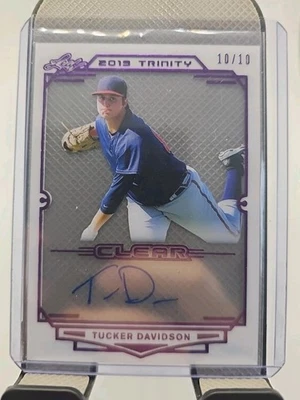 2019 Leaf Trinity TUCKER DAVIDSON Clear Acetate Purple Foil Auto RC /10 Angels - Image 1 of 2
