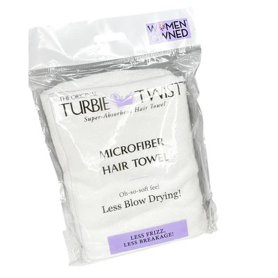 Turbie Twist Microfiber HAIR TOWEL WRAP Women & Men White Twist& Loop Turban NIP - Image 1 of 4