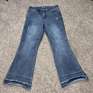 Wit & Wisdom Jeans Womens 10P Denim 'Ab'Solution Mid Rise Raw Hem Flared 30x28.5 - Picture 1 of 16
