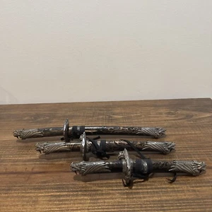 Mini Swords Set Hua Dragon Head 2003 w/ Sheath’s 4.5”, 6.5”, & 8.5” Set Of 3 - Picture 1 of 9
