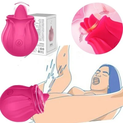 Vibrador rosa chupar clítoris lamer punto G consolador oral adultos juguetes sexuales para mujeres Foto 1 de 4