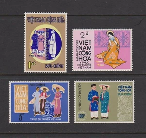 1970 Südvietnam Briefmarken vietnamesische Kostüme Scott # 370-373 postfrisch - Bild 1 von 1