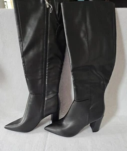 Marc Fisher Tall Boot Women’s Black Inside Zip Boots Size 8.5 - Picture 1 of 10