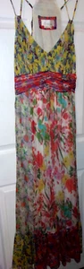 Anthropologie PQ Floral Tiered Maxi Dress Size 14 - Picture 1 of 12