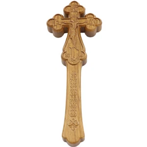 Orthodox Carved Wooden Cross Hand 9.05" - Picture 1 of 2