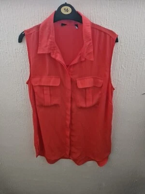 Ladies Orange Blouse Size 14 - Image 1 of 2