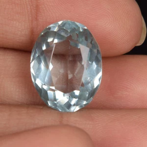 Piedra preciosa suelta facetada aguamarina azul cielo corte ovalado fino 12 quilates BM-436 - Imagen 1 de 4