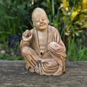 Chinese Antique 18th/19th century Carved Soapstone Luohan Buddha Figure - Picture 1 of 17