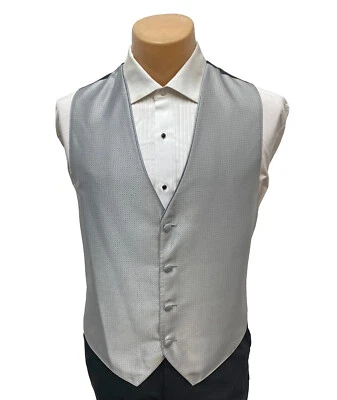 Men's Jean Yves Sterling Bali Silver Tuxedo Vest Free Shipping 2XL - Image 1 of 4