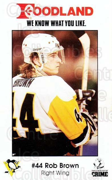 1989-90 Pittsburgh Penguins Foodland #1 Rob Brown - Image 1 of 1