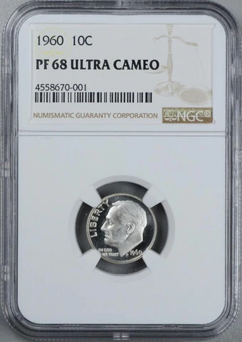 1960 Roosevelt Dime NGC PF 68 Ultra Cameo Cover