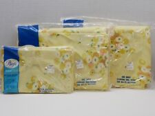 Vtg Pacific Miracale Set of 2 Standard Pillowcases & Fitted Sheets Yellow