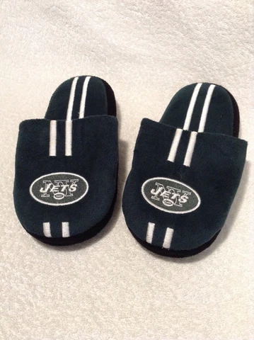New York Jets Kids Youth Slippers Size M Green Forever Collectibles NY NFL Cover