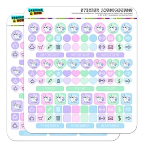Juego de pegatinas de elaboración de calendario planificador de unicornio gato libro de recortes - Imagen 1 de 9