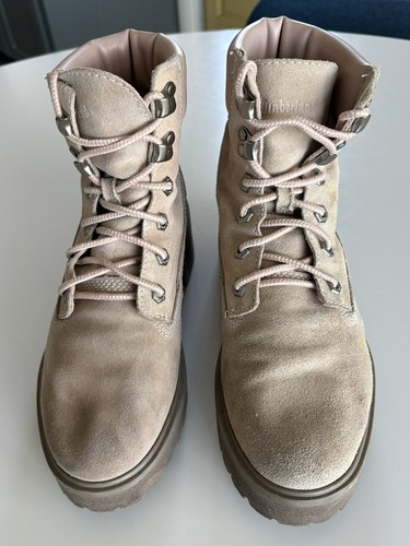 Stivali Timberland da donna CARNABY COOL A1SKA taglia 7 5 rosa camoscio.