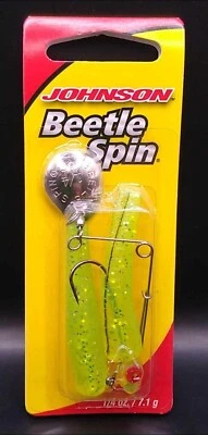Johnson Rattlin Beetle Spinnerbait 2" #4 Gancho 1/4 OZ Chartreuse 2/Paquete 1057147 Foto 1 de 2