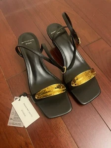 Massimo Dutti Studio Heal- With Gold Accents Size 6.5 Plz READ!! - Picture 1 of 7