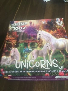 "Puzzle Ceaco Glitter Unicorns The Castle 13"" X 13"" EE. UU. 100 piezas" - Imagen 1 de 4