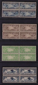 1927 Airmail Sc C7 C8 C9 C10 blocks of 4 Unused on piece CV $73 as MH singles - Picture 1 of 1