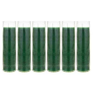 Mega Candles - Unscented 2"x 8" Tall Prayer Container Candle - Green, 6PCS - Picture 1 of 2