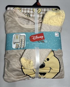 Disney Winnie The Pooh Women’s Medium Sleepwear Set 3 Pc Socks Pants Top - Picture 1 of 5