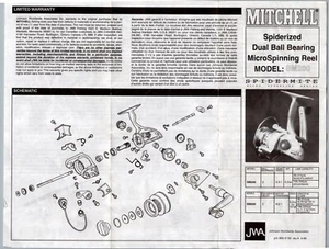 Carrete giratorio Mitchell 1992 modelo SM200 lista de piezas - Imagen 1 de 2