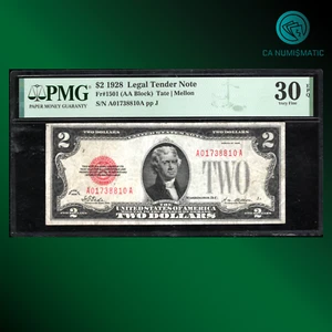 CA Fr.1501 1928 2 Dollar bill "RED SEAL", PMG 30 EPQ, 38810 - Picture 1 of 2