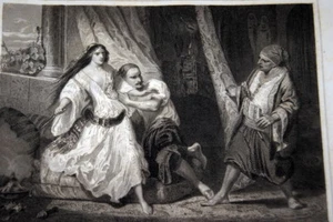 LA FILLE DU BEY DE TUNIS GRAVURE GUERRE 1850 MI55 - Foto 1 di 1
