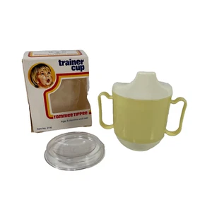 Tommee Tippee Trainer Cup Weighted Bottom 2 Lids Original Box 1979 USA - Picture 1 of 16