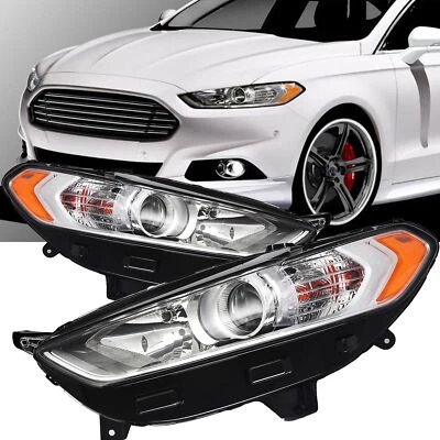 For Ford Fusion 2013-2016 Halogen Front Headlight Headlamps Light Lamp Pair Set Foto 1 de 4