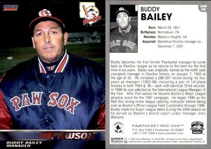 Buddy Bailey 2002 Choice Pawtucket Red Sox #28 Card *AutographDen*