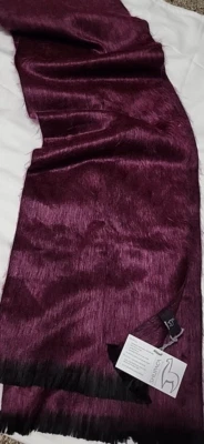 Shupaca Alpaca Blend Black Cherry Fring Scarf Soft As Silk NWT 78" long - Image 1 of 4