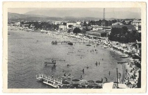 JUAN-LES-PINS 06 Ansicht des Strandes Postkarte geschrieben an Frau Audan de Paris 1938 - Bild 1 von 2