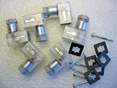6 pcs) Mencom VCG-027-00 Field Wireable Valve Solenoid Connectors DIN C 24V, PG7 - Image 1 of 4