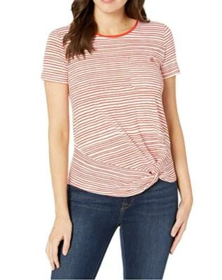 Camiseta Lauren Ralph Lauren para mujer a rayas con frente torcido mezcla de lino $70 TINI {&} Foto 1 de 4